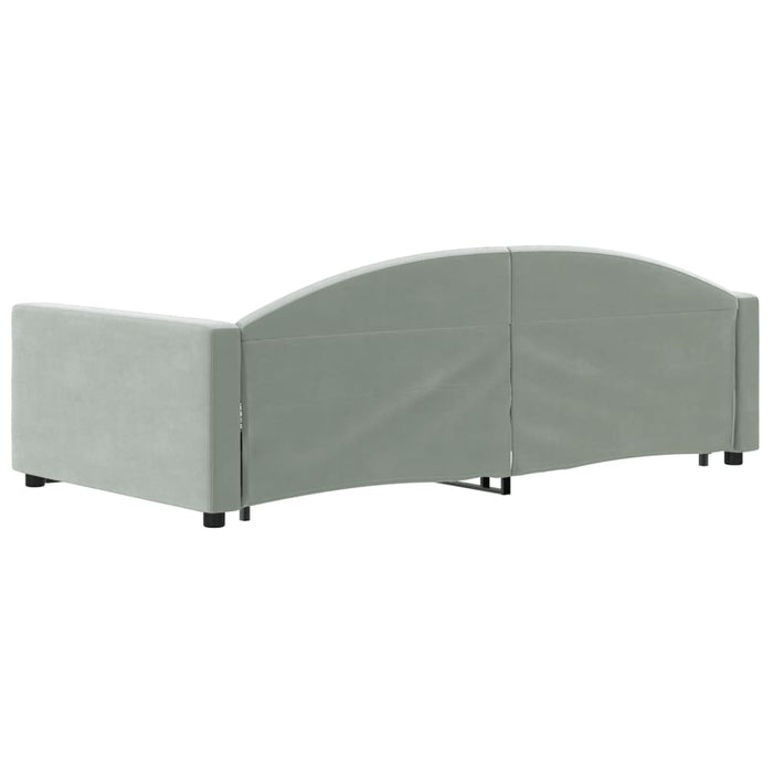 Divano Letto Estraibile Cassetti Grigio Chiaro 90x200cm Velluto 3197349