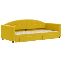 vidaXL Divano Letto Estraibile con Cassetti Giallo 90x200cm in Velluto