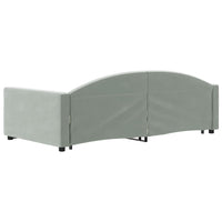 vidaXL Divano Letto Estraibile Cassetti Grigio Chiaro 100x200 Velluto