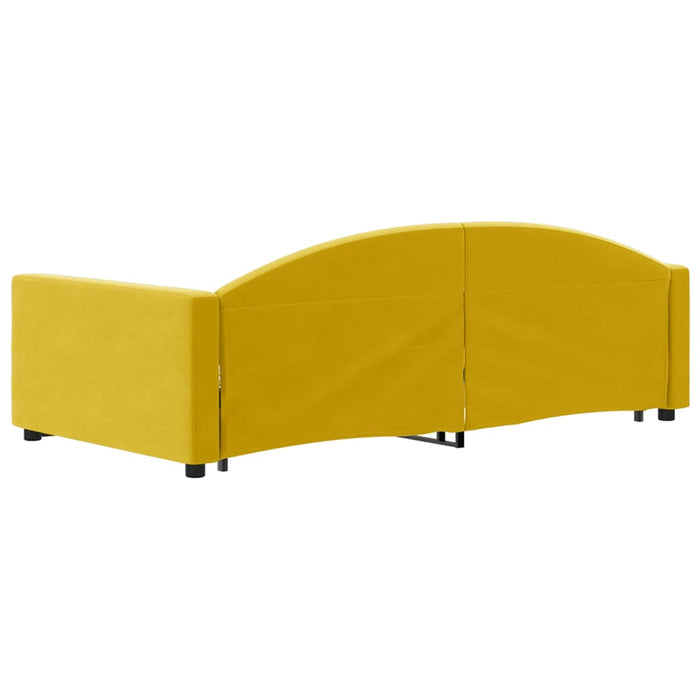 vidaXL Divano Letto Estraibile con Cassetti Giallo 100x200cm Velluto