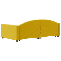 Divano Letto Estraibile con Cassetti Giallo 100x200cm Velluto 3197361