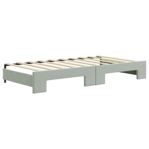Divano Letto Estraibile Cassetti-Sofa Letto-Daybed Grigio Chiaro 90x190cm Velluto 570295