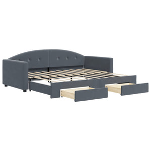 vidaXL Divano Letto Estraibile Cassetti Grigio Scuro 90x190cm Velluto