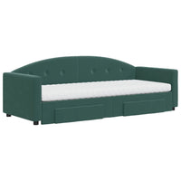 vidaXL Divano Letto Estraibile Cassetti Verde Scuro 80x200cm Velluto