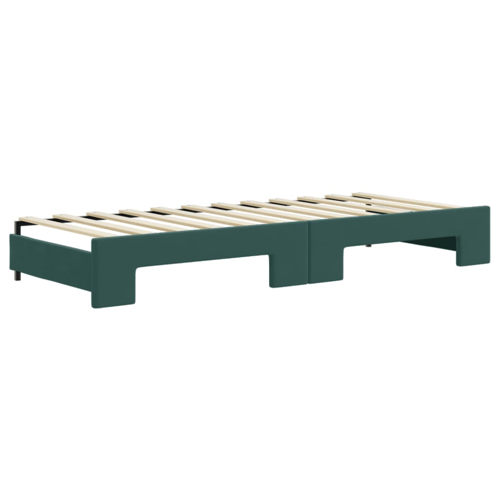 vidaXL Divano Letto Estraibile Cassetti Verde Scuro 80x200cm Velluto