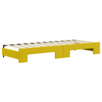 Divano Letto Estraibile con Cassetti Giallo 80x200cm in Velluto 3197371