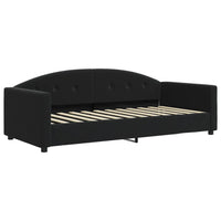 Divano Letto Estraibile con Cassetti Nero 90x200 cm in Velluto