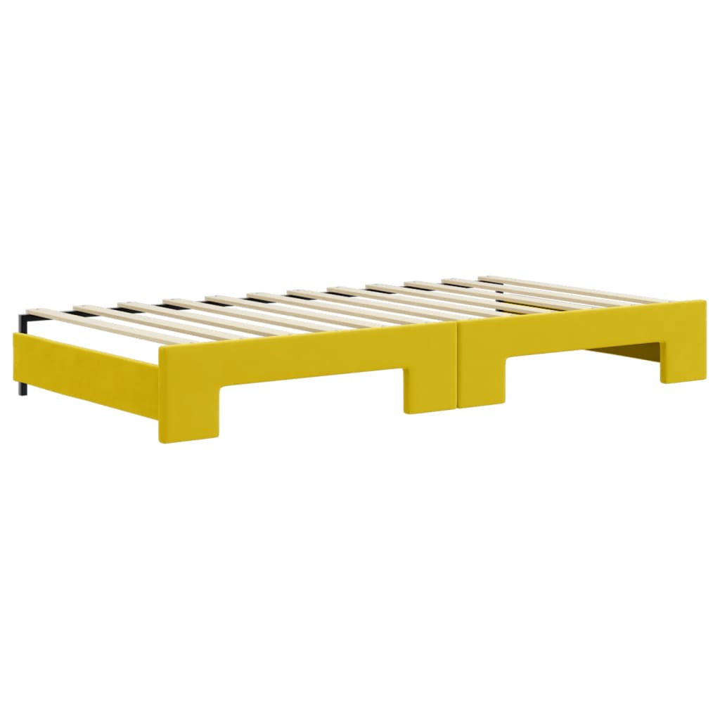 vidaXL Divano Letto Estraibile con Cassetti Giallo 100x200cm Velluto
