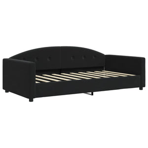 Divano Letto Estraibile con Cassetti Nero 90x190 cm in Velluto 3197388