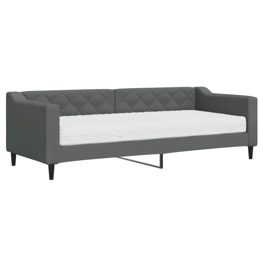 Divano Letto con Materasso-Sofa Letto-Daybed Grigio Scuro 80x200 cm in Tessuto 534880