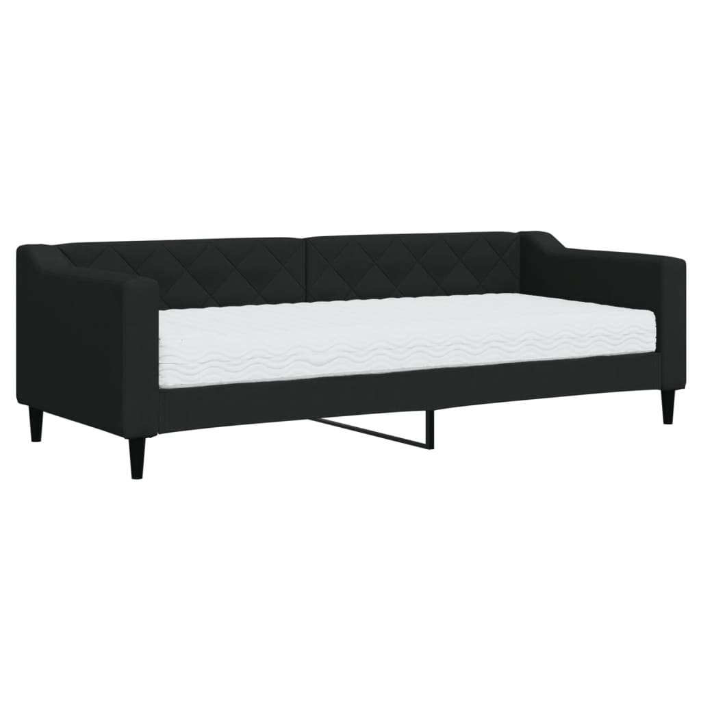 Divano Letto con Materasso-Sofa Letto-Daybed Nero 80x200 cm in Tessuto 469143