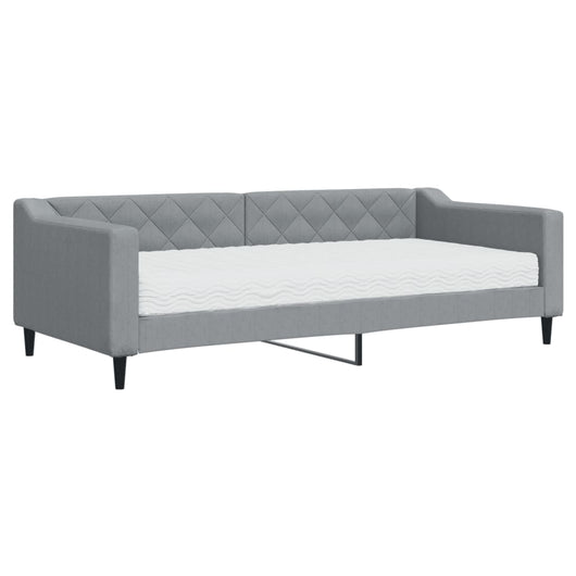 Divano Letto con Materasso-Sofa Letto-Daybed Grigio Chiaro 90x200 cm in Tessuto 919452