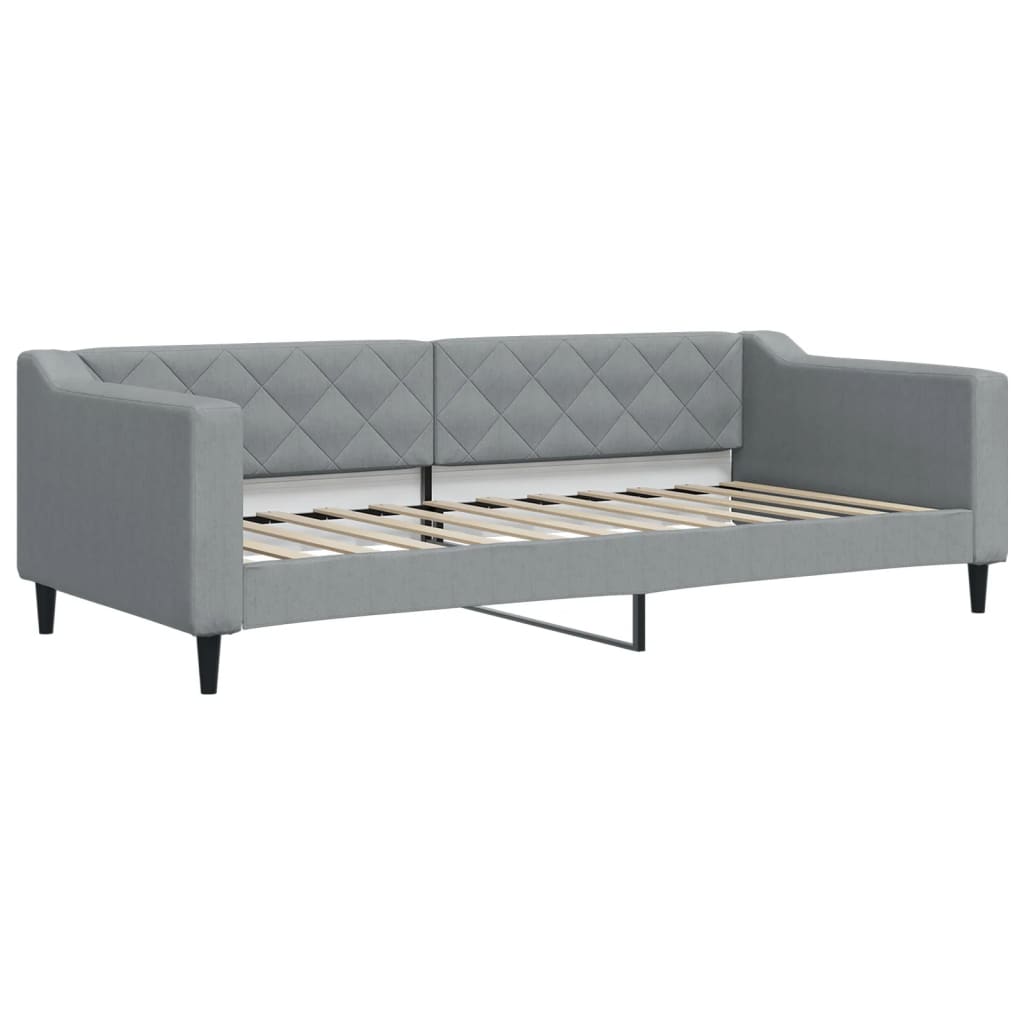 Divano Letto con Materasso-Sofa Letto-Daybed Grigio Chiaro 90x200 cm in Tessuto 919452