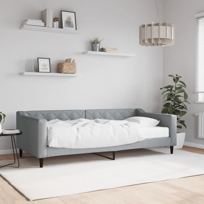 Divano Letto con Materasso-Sofa Letto-Daybed Grigio Chiaro 90x200 cm in Tessuto 919452