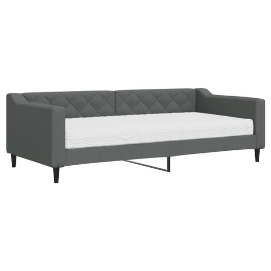 Divano Letto con Materasso-Sofa Letto-Daybed Grigio Scuro 90x200 cm in Tessuto 349582