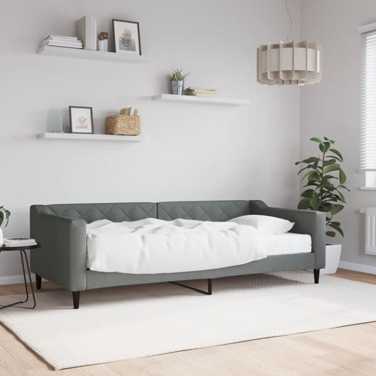 Divano Letto con Materasso-Sofa Letto-Daybed Grigio Scuro 90x200 cm in Tessuto 349582