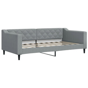 Divano Letto con Materasso Grigio Chiaro 90x190 cm in Tessuto