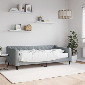 Divano Letto con Materasso-Sofa Letto-Daybed Grigio Chiaro 90x190 cm in Tessuto 472911