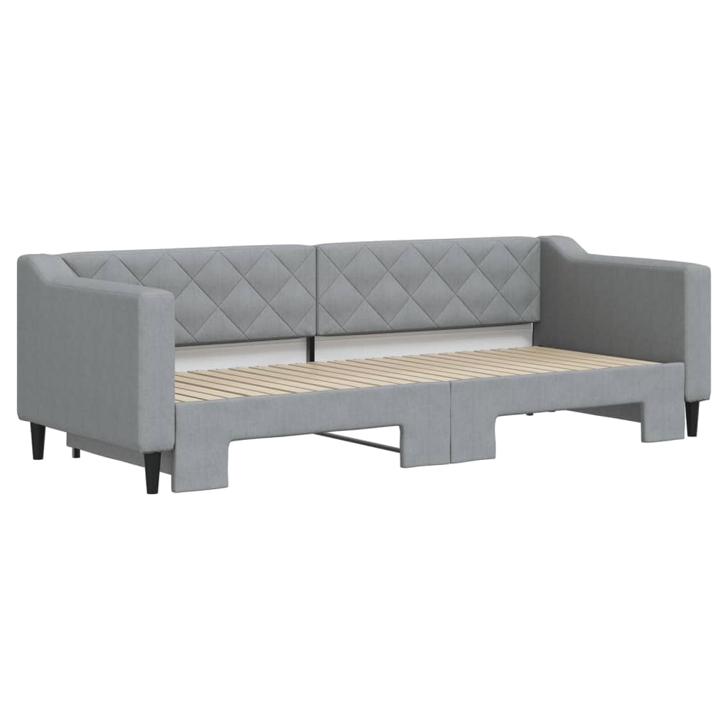 Divano Letto con Letto Estraibile Grigio Chiaro 80x200 Tessuto 3197421