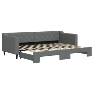 Divano Letto con Letto Estraibile Grigio Scuro 80x200 Tessuto 3197422
