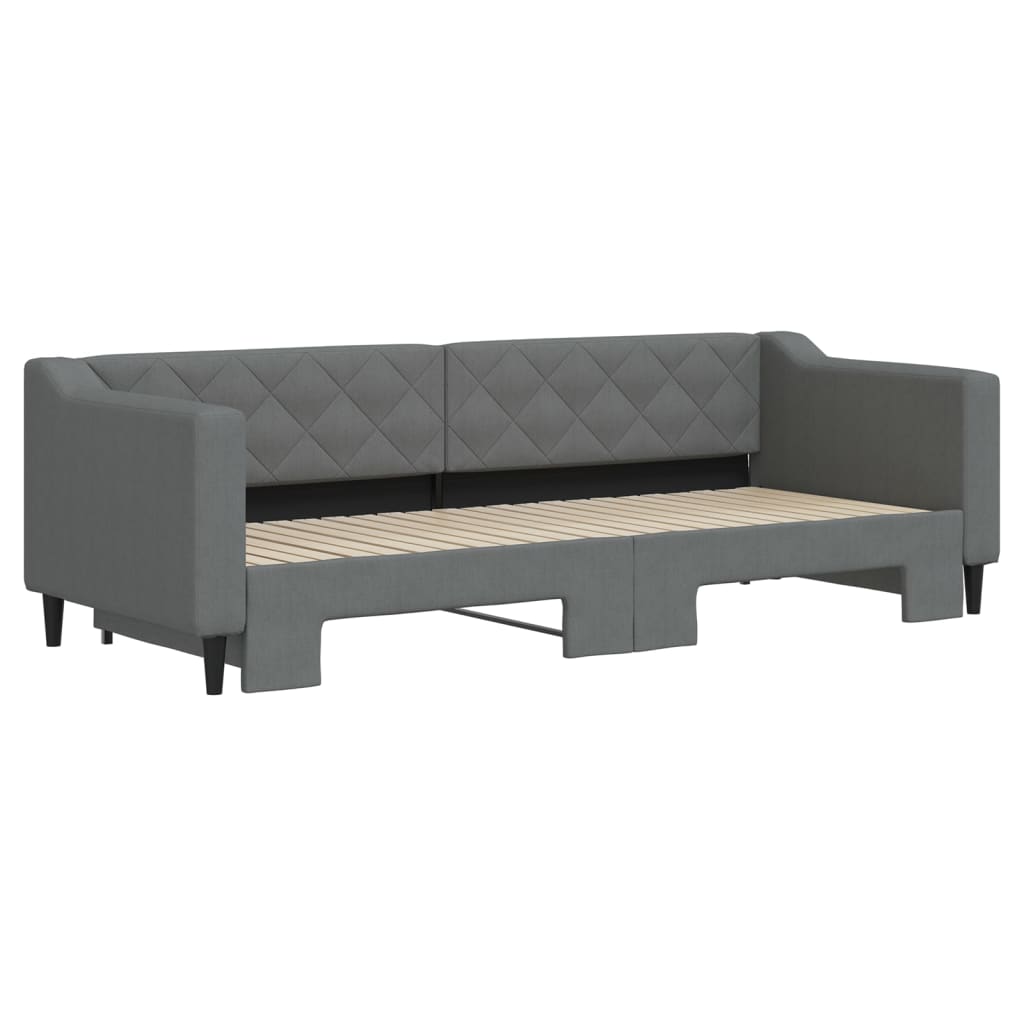 Divano Letto con Letto Estraibile Grigio Scuro 80x200 Tessuto 3197422