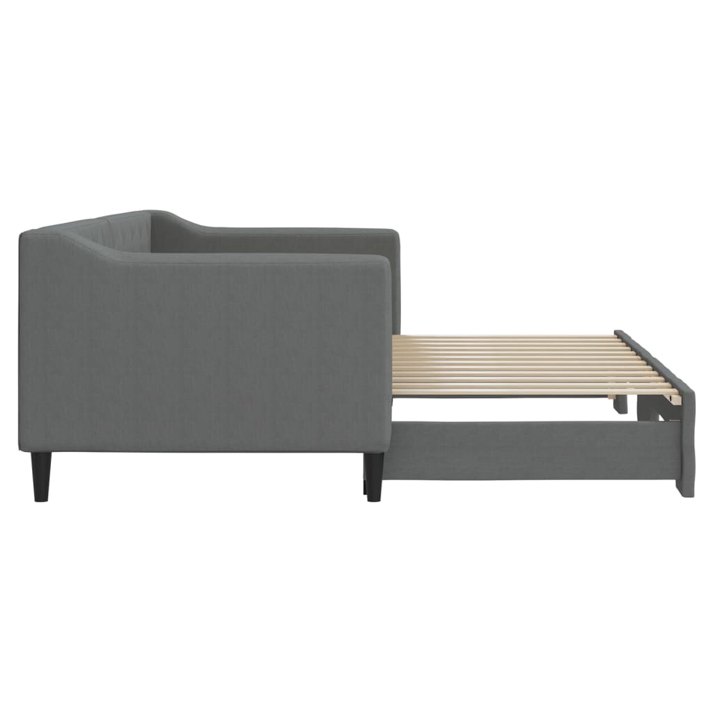 Divano Letto con Letto Estraibile Grigio Scuro 80x200 Tessuto