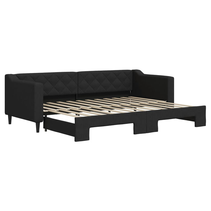 Divano Letto con Letto Estraibile-Sofa Letto-Daybed Nero 80x200 Tessuto 236556