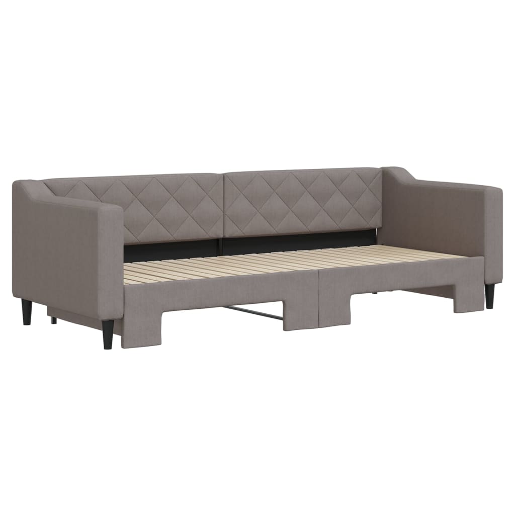 Divano Letto con Letto Estraibile-Sofa Letto-Daybed Tortora 80x200 cm Tessuto 933757
