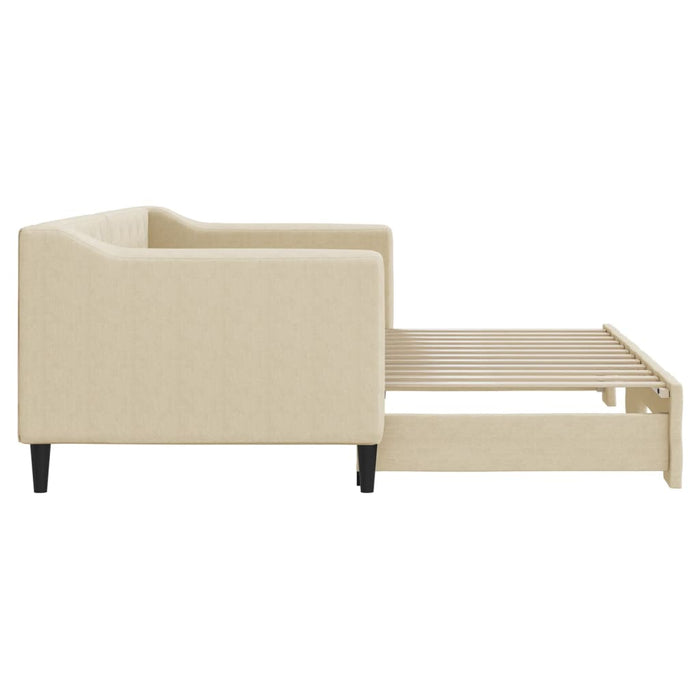 Divano Letto con Letto Estraibile-Sofa Letto-Daybed Crema 80x200 cm Tessuto 588806