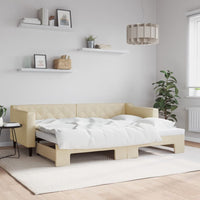 Divano Letto con Letto Estraibile-Sofa Letto-Daybed Crema 80x200 cm Tessuto 588806
