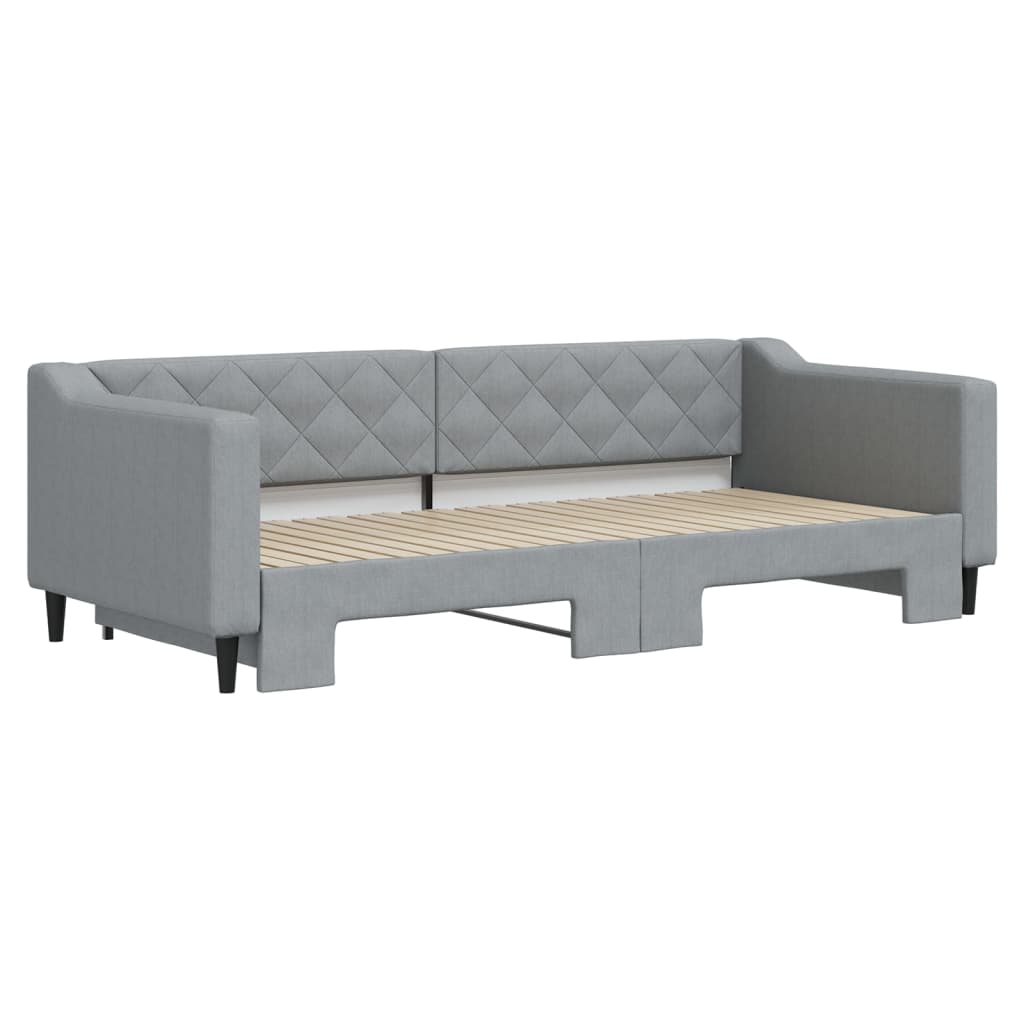 Divano Letto con Letto Estraibile Grigio Chiaro 90x200 Tessuto