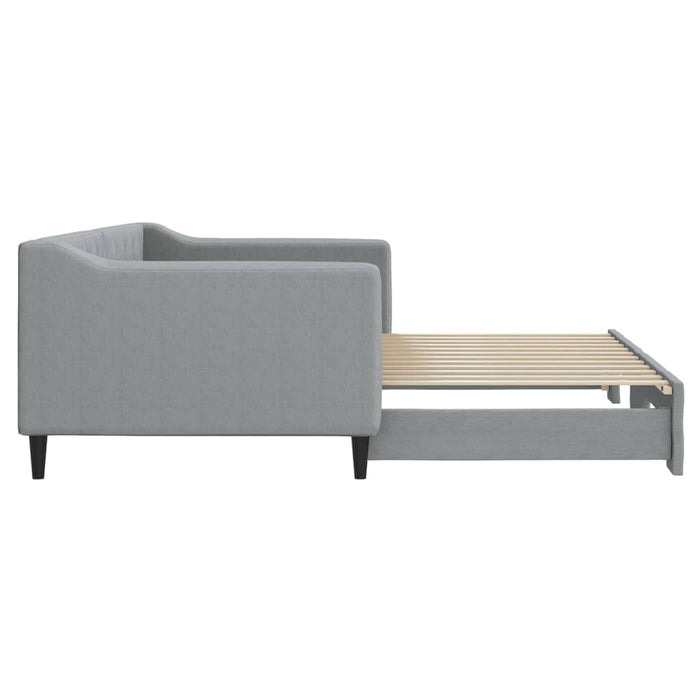 Divano Letto con Letto Estraibile Grigio Chiaro 90x200 Tessuto