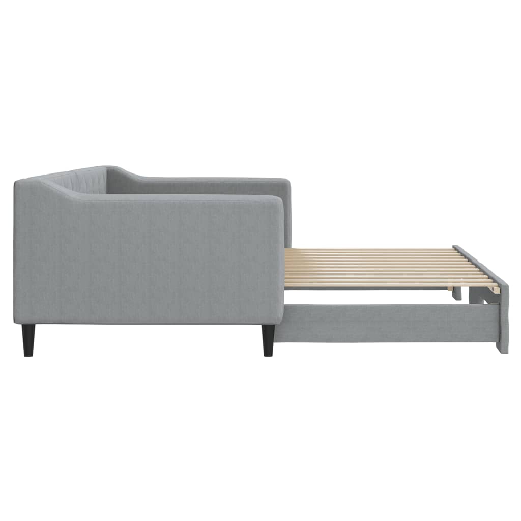 Divano Letto con Letto Estraibile-Sofa Letto-Daybed Grigio Chiaro 90x200 Tessuto 463765