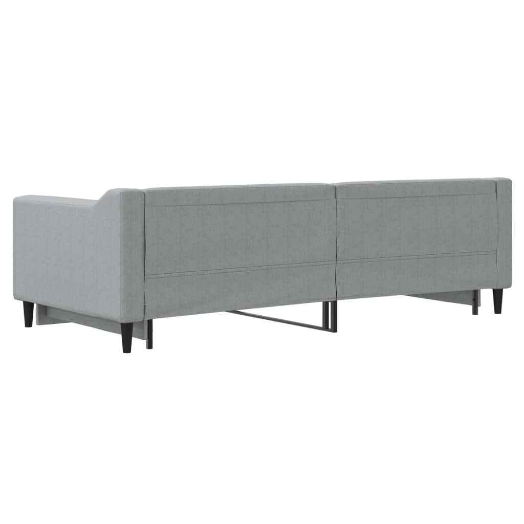 Divano Letto con Letto Estraibile Grigio Chiaro 90x200 Tessuto