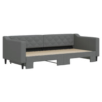 Divano Letto con Letto Estraibile Grigio Scuro 90x200cm Tessuto 3197427