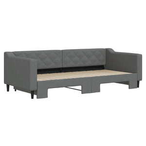 Divano Letto con Letto Estraibile Grigio Scuro 90x200cm Tessuto 3197427