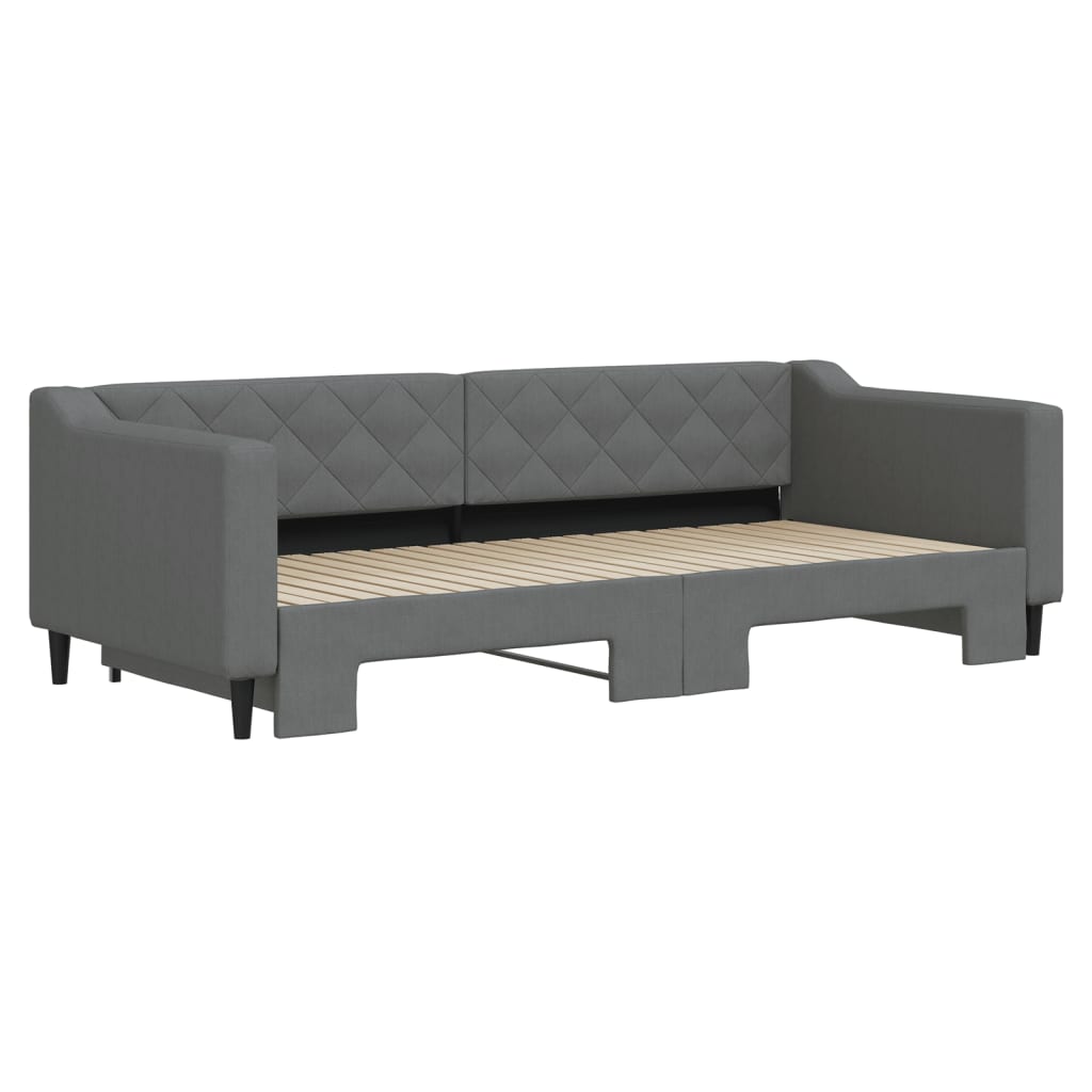 vidaXL Divano Letto con Letto Estraibile Grigio Scuro 90x200cm Tessuto