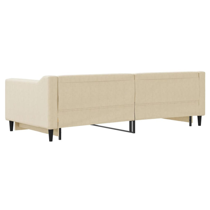 Divano Letto con Letto Estraibile Crema 90x200 cm in Tessuto 3197430