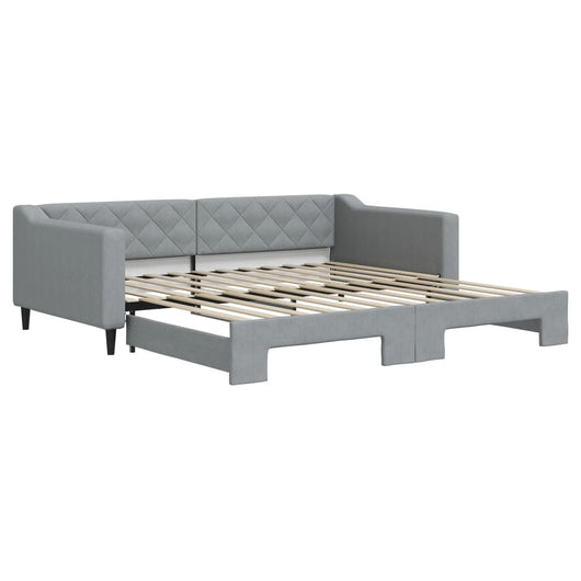 Divano Letto con Letto Estraibile Grigio Chiaro 100x200 Tessuto 3197431