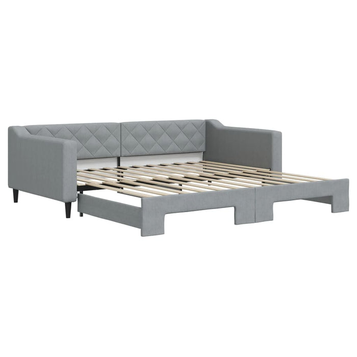 Divano Letto con Letto Estraibile Grigio Chiaro 100x200 Tessuto 3197431