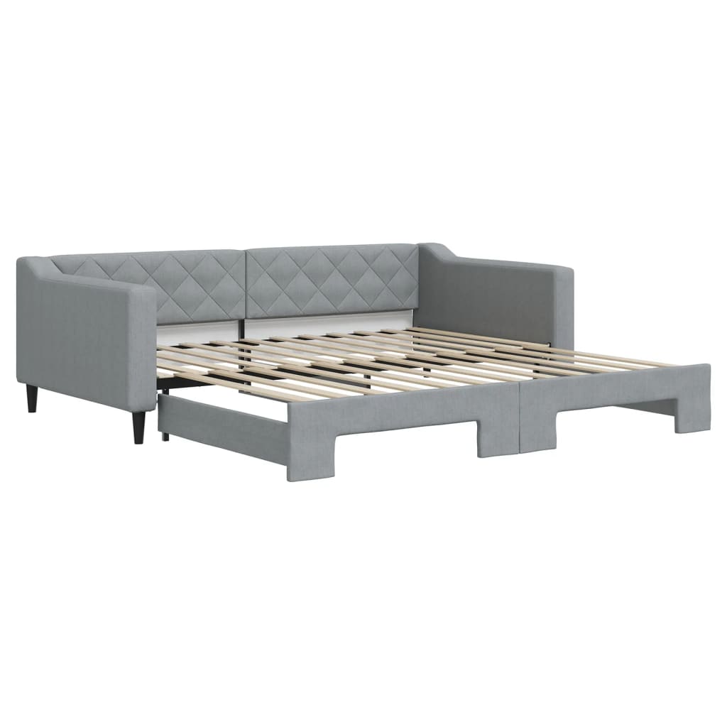 Divano Letto con Letto Estraibile-Sofa Letto-Daybed Grigio Chiaro 100x200 Tessuto 766053