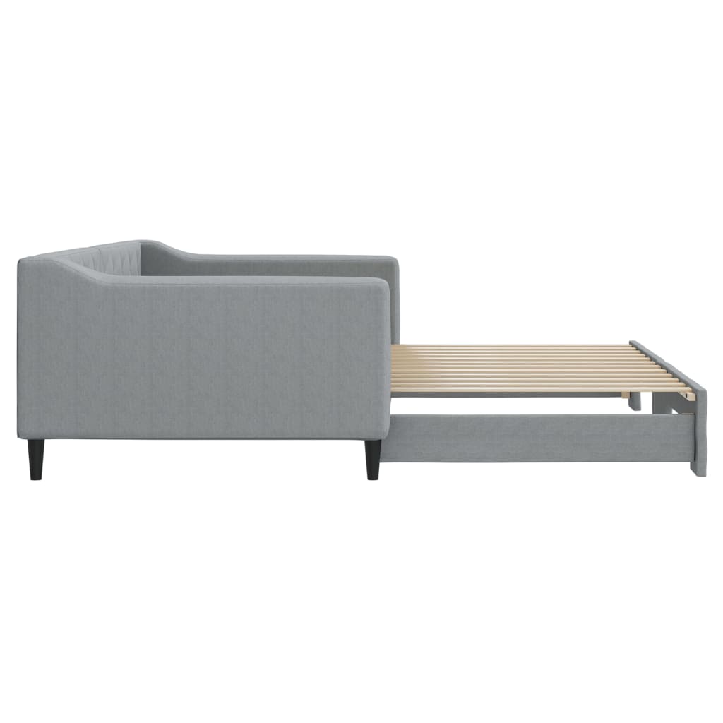 Divano Letto con Letto Estraibile Grigio Chiaro 100x200 Tessuto 3197431