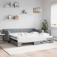 Divano Letto con Letto Estraibile Grigio Chiaro 100x200 Tessuto 3197431
