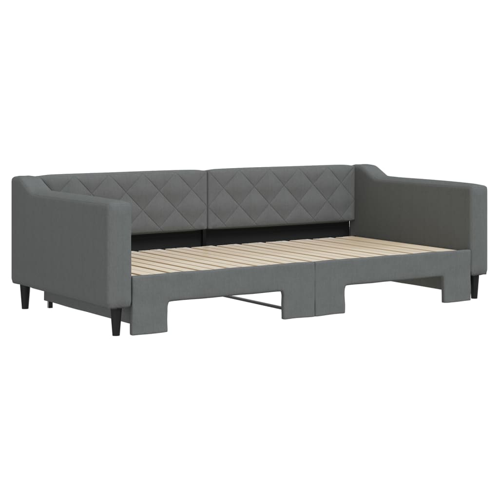 Divano Letto con Letto Estraibile Grigio Scuro 100x200 Tessuto 3197432