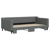 Divano Letto con Letto Estraibile Grigio Scuro 100x200 Tessuto 3197432