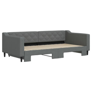 Divano Letto con Letto Estraibile Grigio Scuro 100x200 Tessuto 3197432