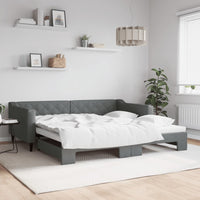 Divano Letto con Letto Estraibile-Sofa Letto-Daybed Grigio Scuro 100x200 Tessuto 729470