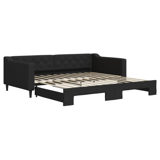 vidaXL Divano Letto con Letto Estraibile Nero 100x200 cm in Tessuto