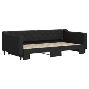vidaXL Divano Letto con Letto Estraibile Nero 100x200 cm in Tessuto