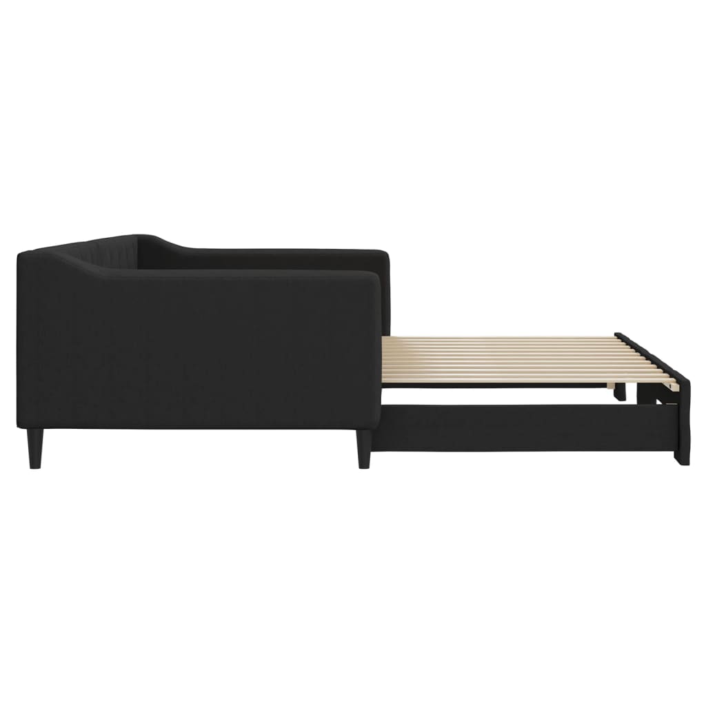 Divano Letto con Letto Estraibile-Sofa Letto-Daybed Nero 100x200 cm in Tessuto 525356
